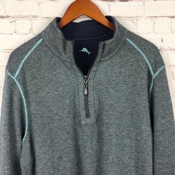 Tommy Bahama Blue Gray Reversible Sweater Men's Sz XL - Picture 12 of 12